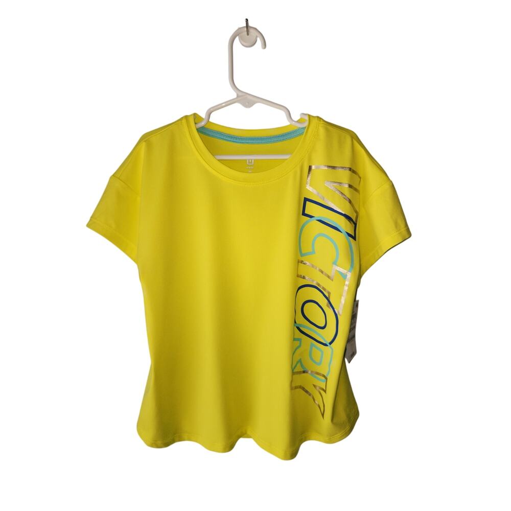 NWT Ideology Girl's Quick Dry Workout Shirt Yellow M